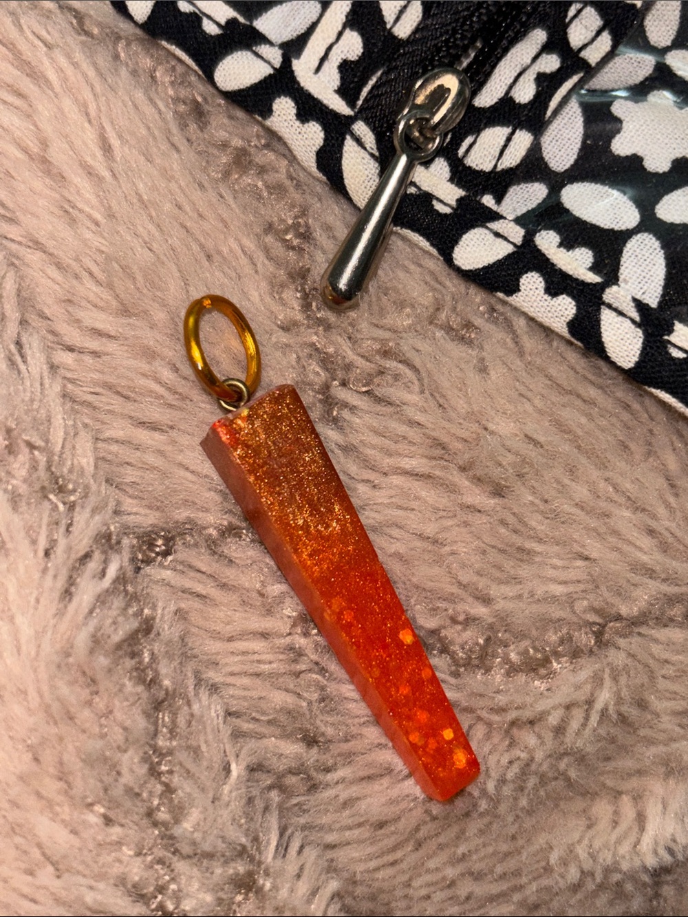 Gold and Orange Pendant (handmade)